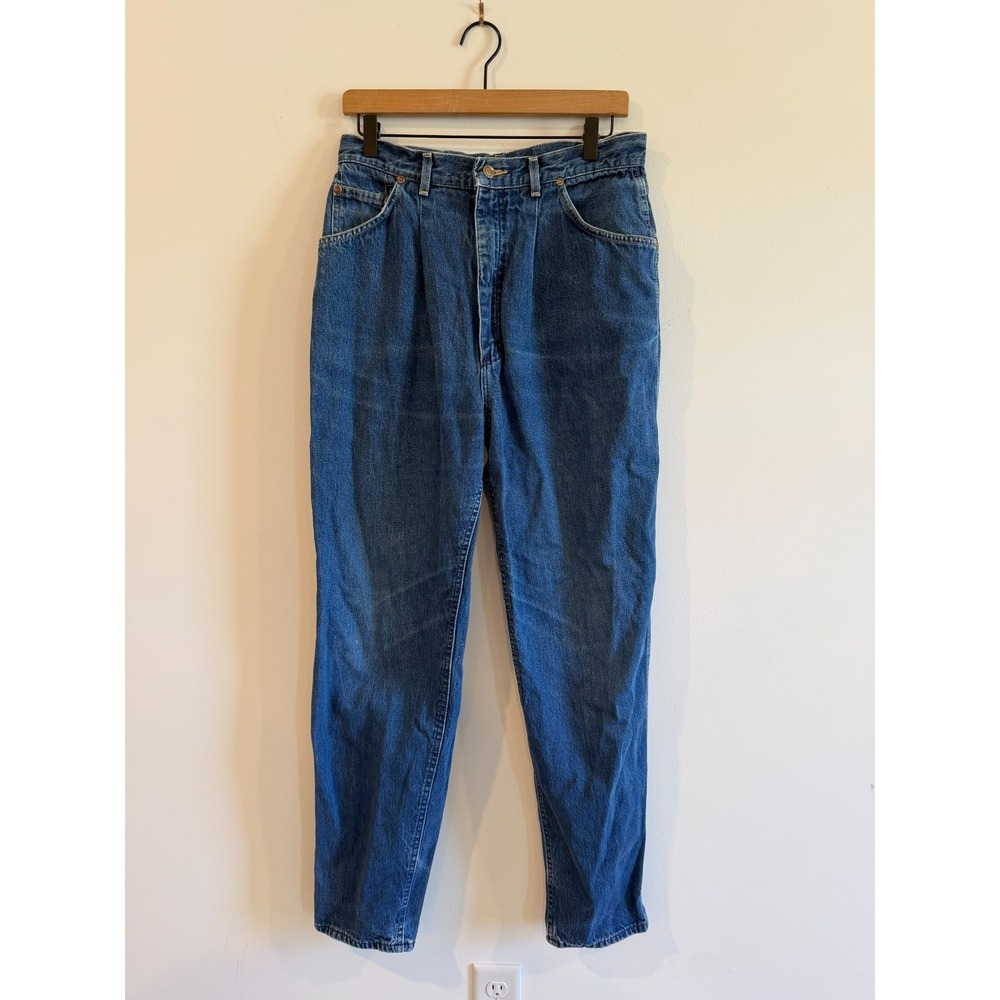 Vintage 80s Lee Size 16 L High Waist Tapered Mom Denim Jeans 30X31 Made in USA